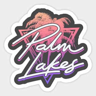 Palm Lakes Logo. Gradient White. Sticker